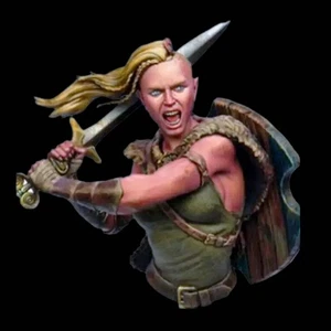 1/10 BUST Resin Model Kit Beautiful Girl Woman Warrior Elf Unpainted - Picture 1 of 2
