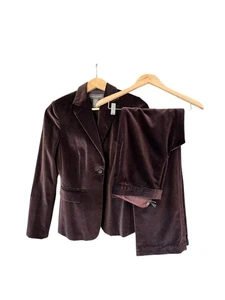 Banana Republic braun Samt 2-teilig Anzug Blazer 4 Hosen 6 ruhig Luxus formell Karriere - Bild 1 von 15