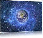Planet Erde im Weltraum Kunst Buntstift Effekt Leinwandbild Wanddeko Kunstdruck