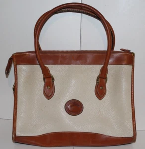 Bolso de Mano Dooney & Bourke Clásico AWL Cuero Tostado Crema Cartera - Imagen 1 de 7