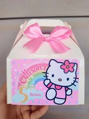 HELLO KITTY вечеринки пользу лакомство коробка персонализированный набор из 12 день рождения коробка - Изображение 1 из 2