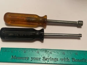 MADE IN USA - VINTAGE VACO #S10 "UL" LOGO 5/16" & S6  3/16" SAE HEX NUT DRIVERS - Afbeelding 1 van 5
