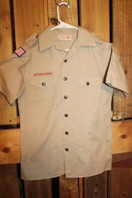 Camisa Boy Scouts of America BSA para hombre adulto 100 % algodón tostado pequeña sin parches Foto 1 de 4