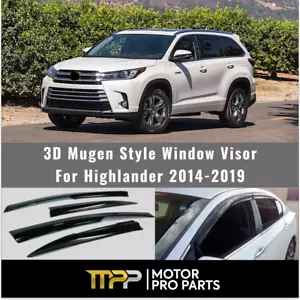 For 2014-19 Toyota Highlander Window Visors Wind Sun Shade Deflector Mugen Style - Foto 1 di 13