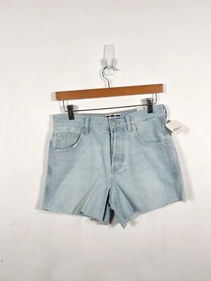 Free People Denim Shorts 26 UK 6 Light Blue Ivy Mid Rise We The Free Casual New - Image 1 of 4