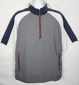 FJ FootJoy 1/2 Zip Short Sleeve Golf Windbreaker Jacket Shirt Mens M Pullover - Picture 1 of 11