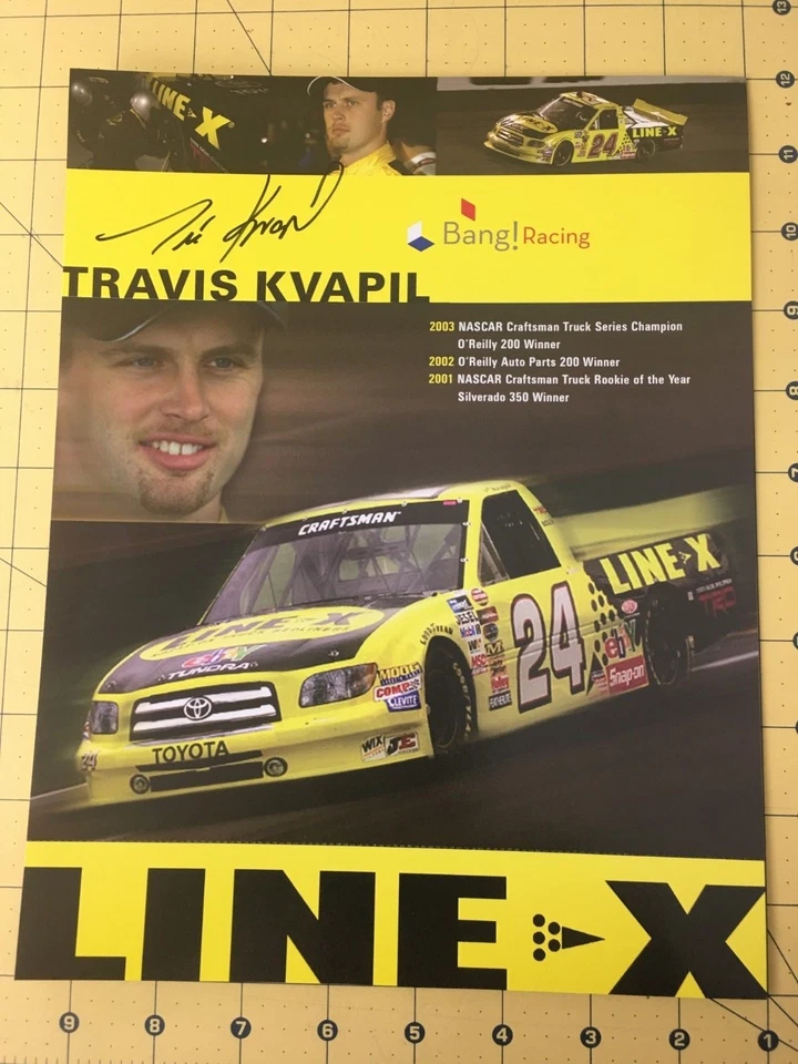 Autographed Travis Kvapil #24 NASCAR Craftsman Series Champion Line-X Bang  - Image 1 of 3