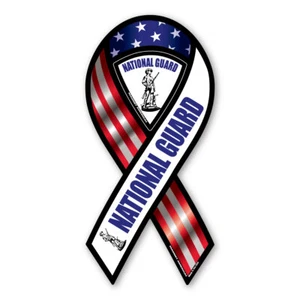 National Guard Red, White, & Blue 2-in-1 Ribbon Magnet - Picture 1 of 1