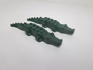 LEGO DARK GREEN ALIGATOR FIGURES X2 - Picture 1 of 4