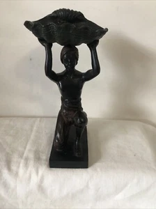 Kaltbemalte Bronzefigur eines knienden Blackamoor signiert F. Bergmann 1872 - Bild 1 von 21