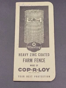 Vtg Wheeling Zinc Fence Advertising Notebook 1930s Fairfield Iowa - Picture 1 of 11