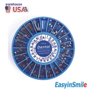120 piezas/kit de poste de tornillo dental acero inoxidable S -XL kit completo pin endo de metal - Imagen 1 de 10