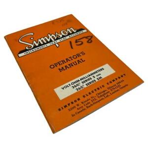 Simpson Model 260 - Series 5 & 5M Volt-Ohm-Milliammeters Operator's Manual