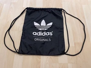 Adidas Originals Turnbeutel Schwarz Weiß Mini Rucksack Zugband Tasche Bag Keybag - Bild 1 von 8