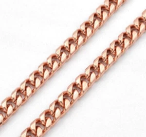 Collar de eslabón de cadena de acero inoxidable 17"" - 24"" 4 mm tono oro rosa STCr4RS - Imagen 1 de 2