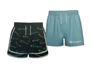 New Champion 2 Pairs 2.5" Black/Blue 2-Pack Active Shorts Size 10/12 Girls - Picture 1 of 8
