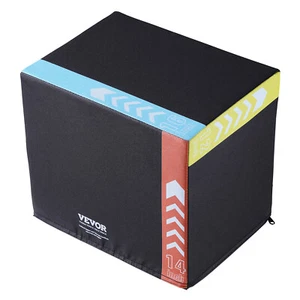 VEVOR 16/14/12 Inch 3 in 1 Plyometric Jump Box Fitness Exercise Plyo Box Cotton - Picture 1 of 12