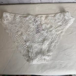 Victoria's Secret Dream Angels Cheekini-Höschen transparente Spitze elfenbeinfarben Größe SMALL neu mit Etikett - Bild 1 von 10