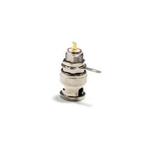 BNC male plug RF connector panel mount with nut solder cup 50 Ohm nickelplated - Picture 1 of 8