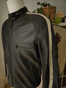 Chaqueta de Cuero Belstaff New Hero Bisonte Gris Antiguo Talla M Era Malenotti - Imagen 1 de 17