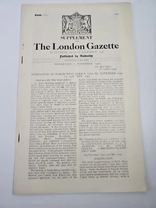 London Gazette Supplement 5 November 1946 - Operations in North West Africa - Picture 1 of 4