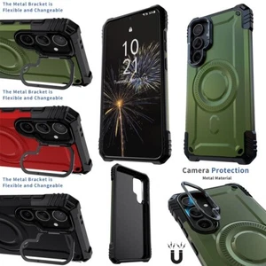 For Samsung Galaxy S24/Plus/Ultra/FE Shockproof Magnetic Stand Case Hard Cover - Picture 1 of 30