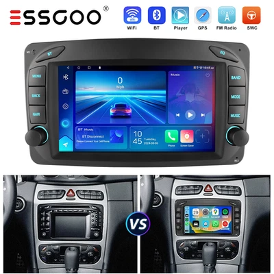 Apple CarPlay For Mercedes Benz C-W203 W209 CLK320 Android14 Car Stereo FM Radio — 第 1/4 张图片