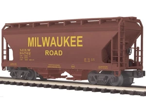 MTH PREMIER MILWAUKEE ROAD 2 BAY CENTERFLOW COVERED HOPPER CAR 20-97477 O SCALE - Picture 1 of 3