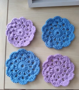 Handmade Crocheted Coasters x 4 - Picture 1 of 2