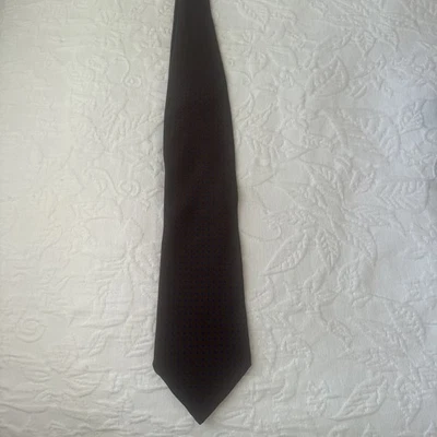 Corbata GIORGIO ARMANI Classico Silk XL ITALIA Diseñador Lunares Marrón y Azul Marino Foto 1 de 4