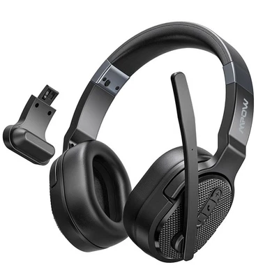 Wireless Bluetooth Headphones Headset Overhead Mic Noise-Cancel for Truck Driver - image 1 of 4
