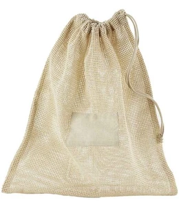 Westford Mill Organic Cotton Mesh Sack with Rope Drawcord - Picture 1 of 2