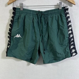 Kappa Swim Trunk Shorts Adult Large Green Black Logo Streetwear Mesh Liner - Picture 1 of 13