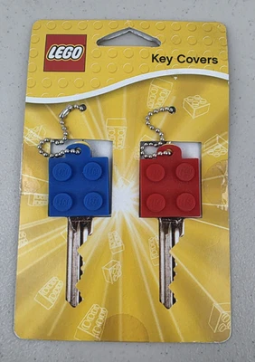 NEW Lego KEY COVERS Set Red Blue Brick/Plate Key Sleeves w/Chains 852984 - Image 1 of 4