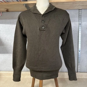 US Army Henley Collar Wool Sweater Men’s 42-44 (M) Olive Green Made In USA - Picture 1 of 6