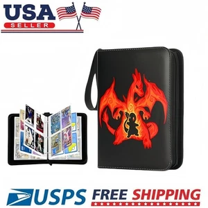 Card Binder for Pokemon Cards Holder Fits 400 Cards w/ 50 Removable Sleeves TCG - Picture 1 of 7