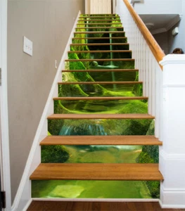 3D Moss Stream 1055 Stair Risers Decoration Photo Mural Vinyl Decal Wallpaper - Picture 1 of 5