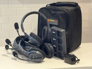 Eartec UL4D Ultralite 4-Person Dual Ear Headsets Intercom + Charger + Cas - Zdjęcie 1 z 5
