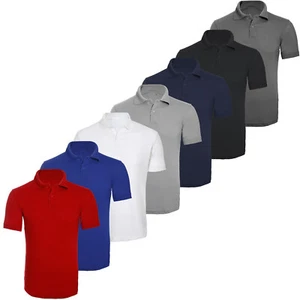 Polo Para Hombres Liso Informal Mangas Cortas Camiseta Informal Ropa de Trabajo Mejor Calidad Top - Imagen 1 de 10