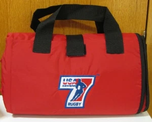 New Tri-Mountain Throw Blanket USA Sevens Ruby Team emb 50" X 60" Fleece Travel - Picture 1 of 3