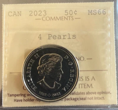 Canada - 50 cents - 2023 - 4 Pearls - ICCS Certified - MS-66 - Image 1 of 3