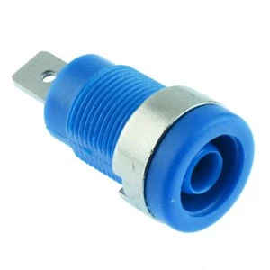 10 x Blue 4mm Shrouded Panel Mount Test Socket Connector - Picture 1 of 2