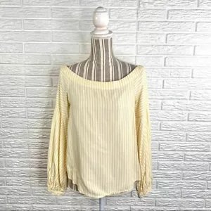 Top a righe giallo e bianco Maeve con maniche a palloncino taglia 4 - Foto 1 di 7