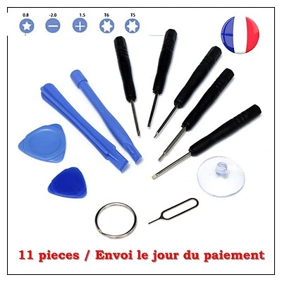 KIT OUTILS TOURNEVIS IPHONE 5se DEMONTAGE REPARATION- 11 PCES - Image 1 of 4