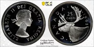 1963 Canada Gem PL Twenty Five Cents Quarter PCGS PL 65 DCam - Bild 1 von 1