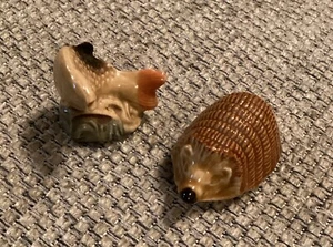 Vintage Wade Whimsie X2- Trout Fish And Hedgehog - Picture 1 of 4