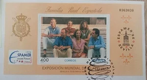 SELLOS ESPAÑA USADOS 1996 HOJITA ESPAMER SEVILLA. FAMILIA REAL ESPAÑOLA - Imagen 1 de 1
