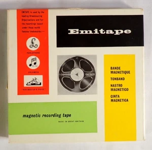 VINTAGE EMITAPE MAGNETIC RECORDING TAPE 99/12 366m 15cm LONG PLAY BANDSTAND - Picture 1 of 6