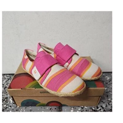 Umi Tala Sneaker Pink Orange Striped EU 34 US 2 UK 2 New Espadrille Hook Loop - Image 1 of 4
