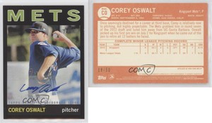 2013 Topps Heritage Minor League Edition Real One Black /50 Corey Oswalt Auto
